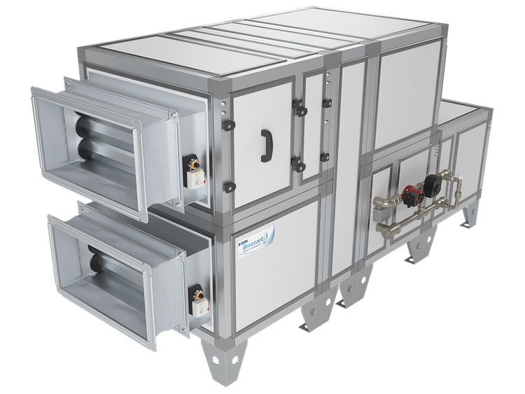 Приточно-вытяжная установка Breezart 2700C Aqua Cool приточная установка salda vega 1100 e 1300 м³ в час суперкомпактная с интегрированной автоматикой пульт управления опция