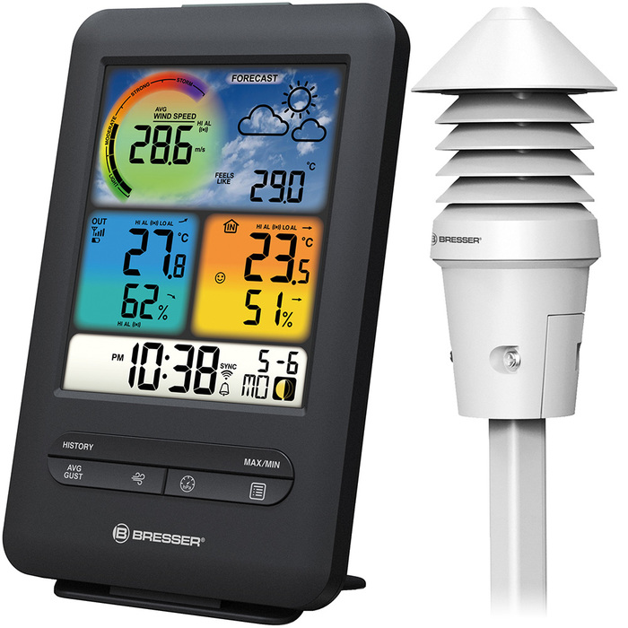 Цифровая метеостанция Bresser 4 в 1 Wi-Fi с UV-датчиком и цветным дисплеем (75700)