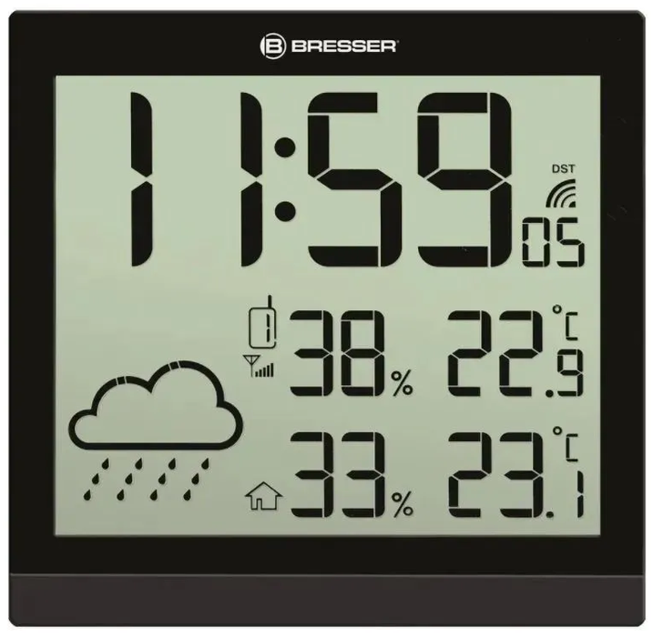 Цифровая метеостанция Bresser ClimaTemp JC LCD черная, цвет черный - фото 2