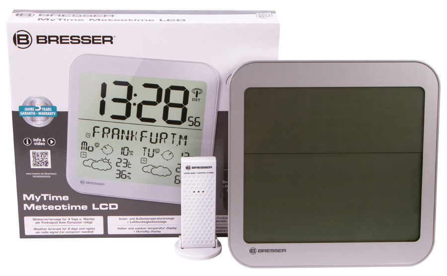 Проекционные часы Bresser MyTime Meteotime LCD, серебристые - фото 9