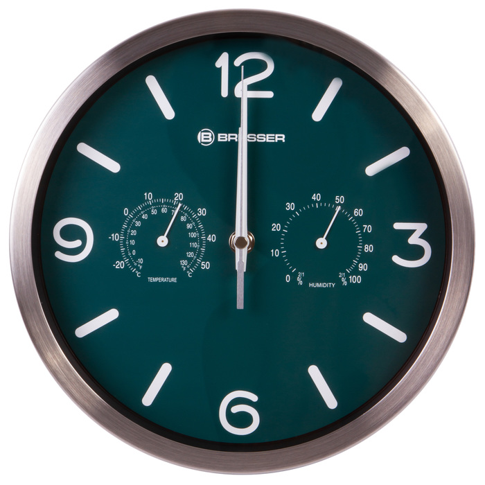 Проекционные часы Bresser MyTime ND DCF Thermo/Hygro, 25 см, бирюзовые