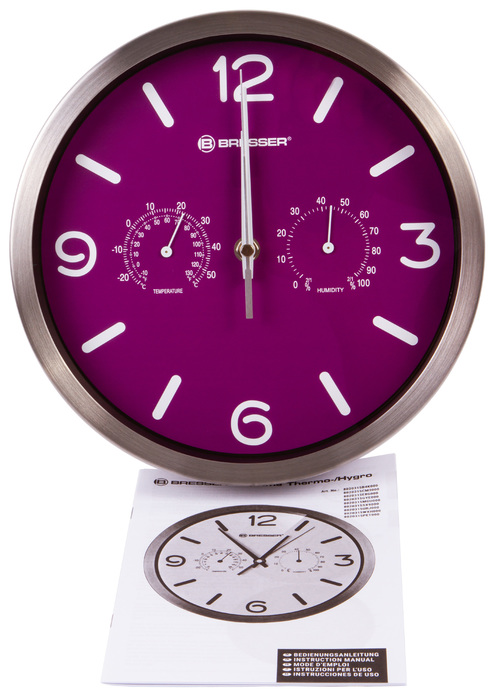 Проекционные часы Bresser MyTime ND DCF Thermo/Hygro, 25 см, фиолетовые Bresser MyTime ND DCF Thermo/Hygro, 25 см, фиолетовые - фото 3