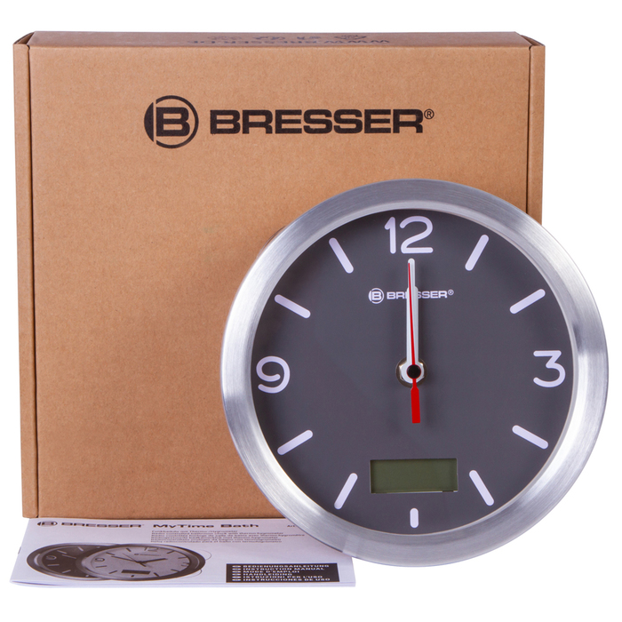 Проекционные часы Bresser MyTime Thermo/Hygro Bath водонепроницаемые (серые) Bresser MyTime Thermo/Hygro Bath водонепроницаемые (серые) - фото 2
