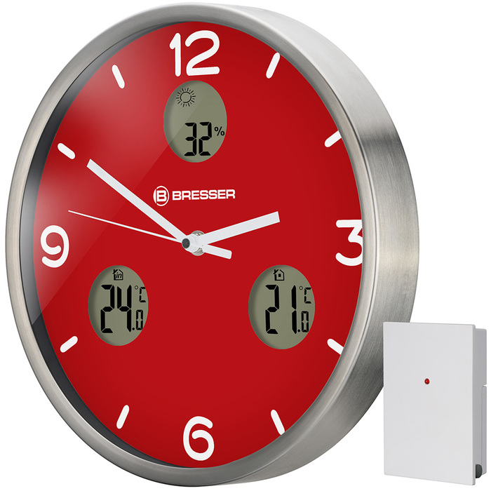 Проекционные часы Bresser MyTime io NX Thermo/Hygro, 30 см, красные
