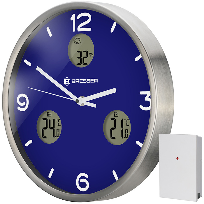 Проекционные часы Bresser MyTime io NX Thermo/Hygro, 30 см, синие