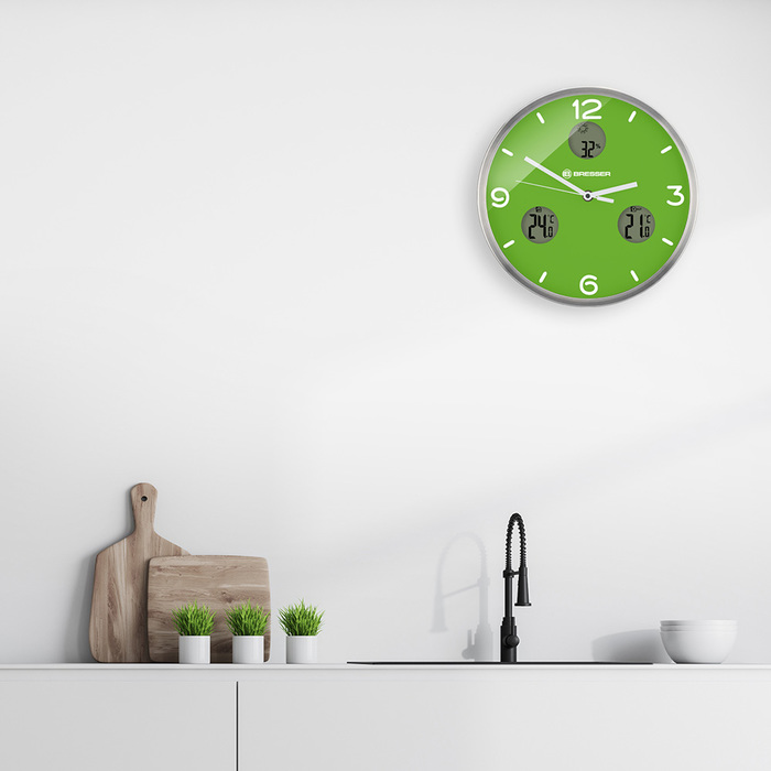 Проекционные часы Bresser MyTime io NX Thermo/Hygro, 30 см, зеленые Bresser MyTime io NX Thermo/Hygro, 30 см, зеленые - фото 2