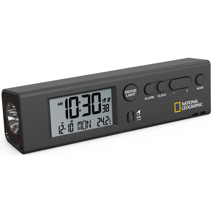 Проекционные часы Bresser National Geographic World Time с термометром и фонариком - фото 1