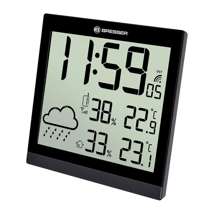 Цифровая метеостанция Bresser TemeoTrend JC LCD с радиоуправлением (черная), цвет черный