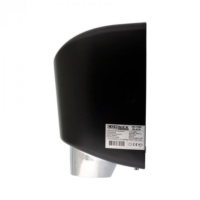 Электрическая сушилка для рук CONNEX HD-1200 BLACK, цвет черный - фото 2
