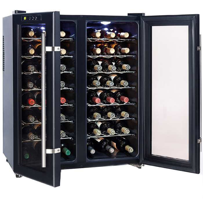 Отдельностоящий винный шкаф 22-50 бутылок Cavanova CV048, цвет черный - фото 2
