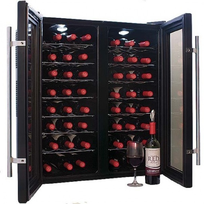 Отдельностоящий винный шкаф 22-50 бутылок Cavanova CV048, цвет черный - фото 5