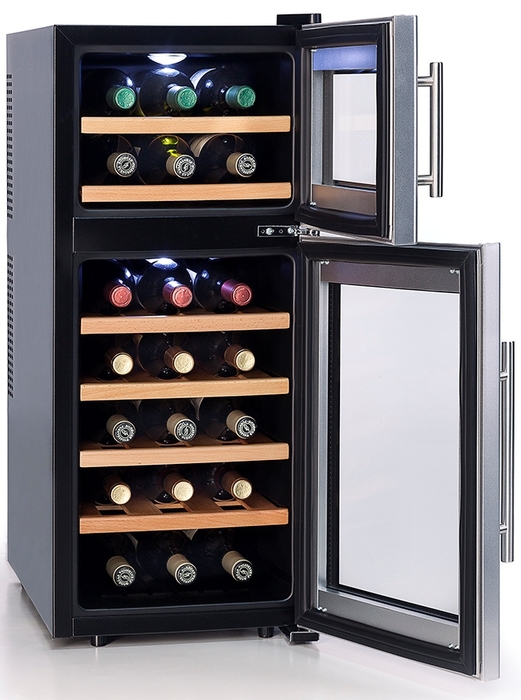 Отдельностоящий винный шкаф 12-21 бутылка Cellar Private CP021-2E, цвет чёрный - фото 3