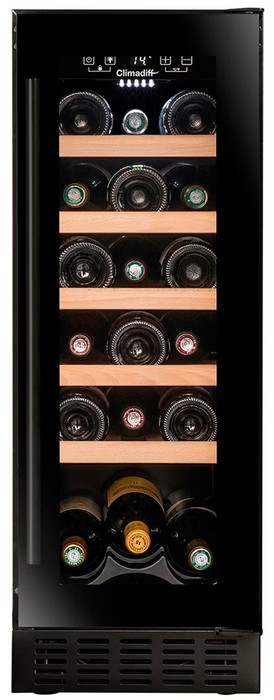 Отдельностоящий винный шкаф 12-21 бутылка Climadiff CBU20S2B, цвет чёрный - фото 2