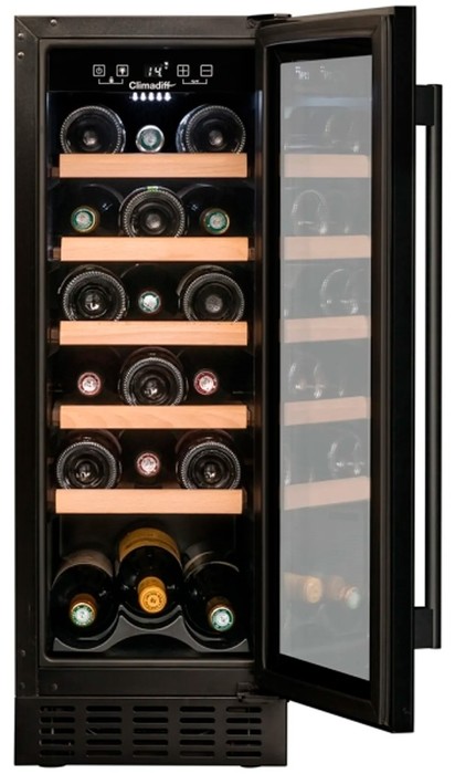 Отдельностоящий винный шкаф 12-21 бутылка Climadiff CBU20S2B, цвет чёрный - фото 3