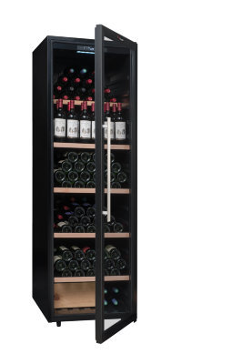 Отдельностоящий винный шкаф более 201 бутылки Climadiff CPW250B1, цвет черный