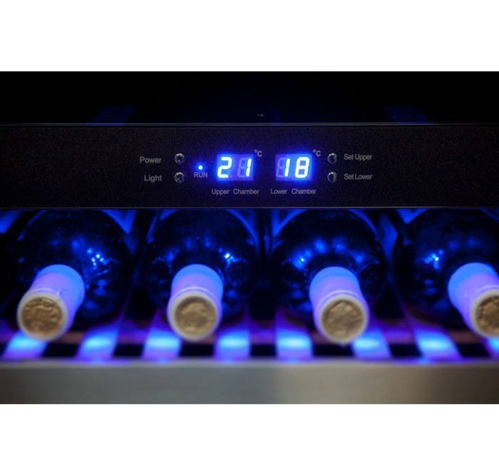 Встраиваемый винный шкаф 101-200 бутылок Cold Vine C110-KBT2, цвет черный - фото 9