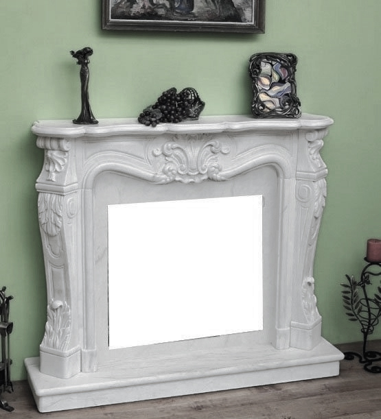 Облицовка для дровяных каминов DeMarco ALTEA Carrara Light, цвет белый мрамор, размер 1200x1400x350