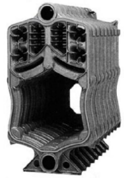 Теплообменник De Dietrich Теплообменник котла, 18-секционные котлы (83585507) теплообменник коаксиальный битермический для котла arderia серии в 18 kw тип 2