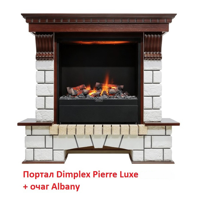 Широкий портал Dimplex Pierre Luxe Albany, цвет белый камень - фото 4