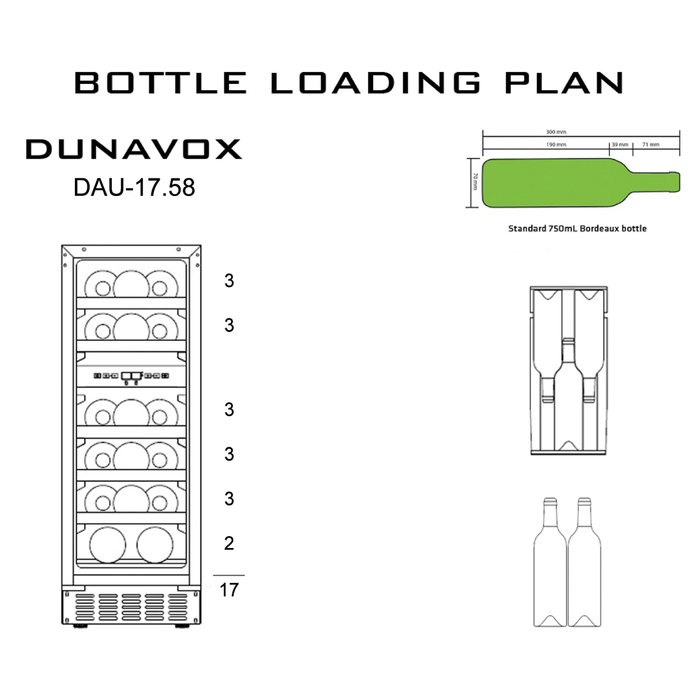 Встраиваемый винный шкаф Dunavox DAU-17.58DW, цвет черный - фото 3