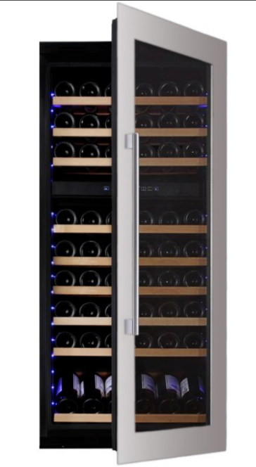 Встраиваемый винный шкаф 51-100 бутылок Dunavox DAVS-72.185DSS, цвет черный