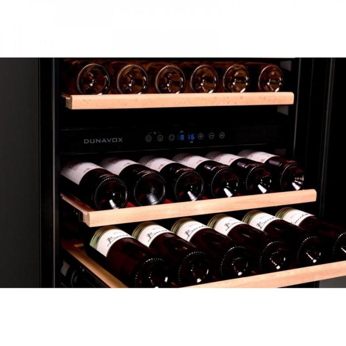 Встраиваемый винный шкаф 101-200 бутылок Dunavox DX-166.428DBK, цвет черный - фото 7