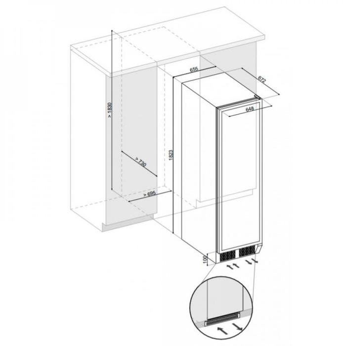 Встраиваемый винный шкаф 101-200 бутылок Dunavox