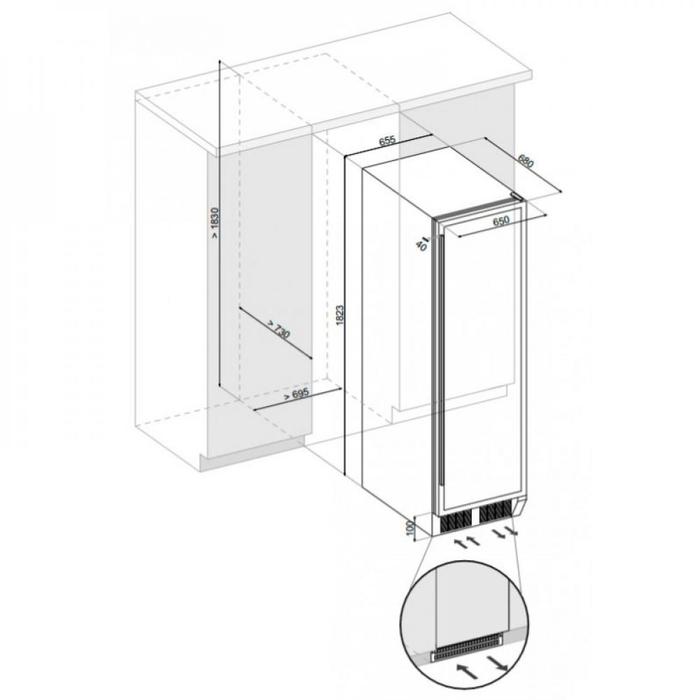 Встраиваемый винный шкаф 101-200 бутылок Dunavox