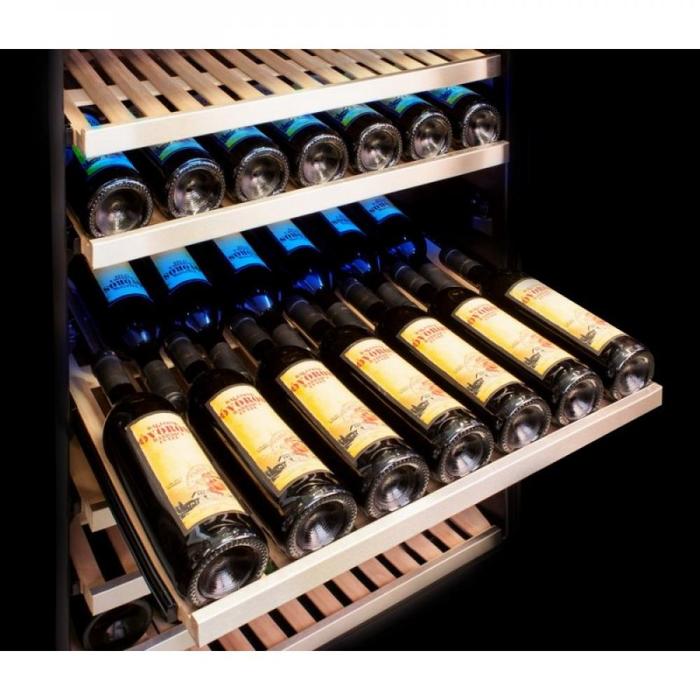Встраиваемый винный шкаф 101-200 бутылок Dunavox DX-194.490SSK, цвет черный - фото 3