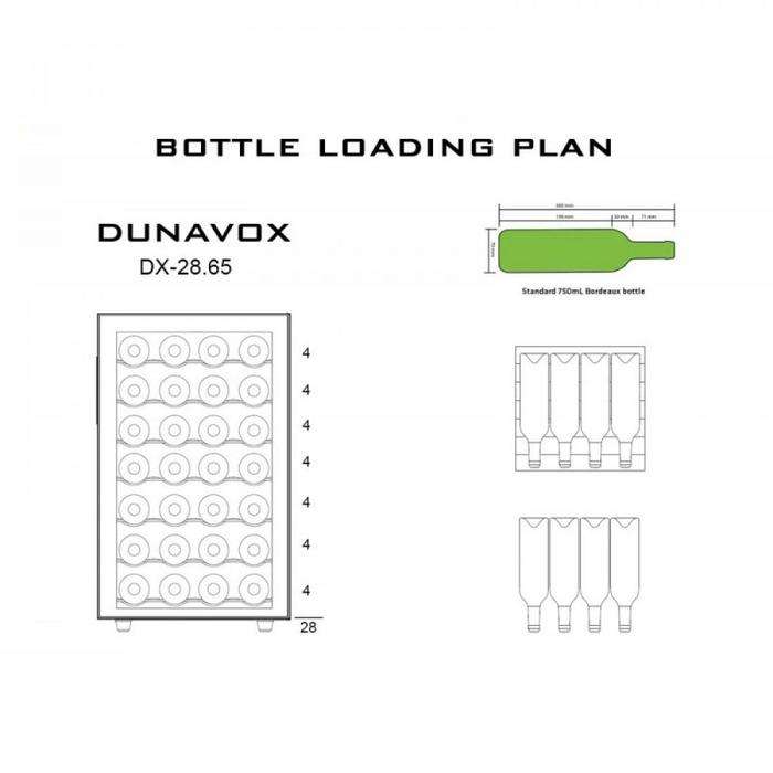 Отдельностоящий винный шкаф 22-50 бутылок Dunavox DX-28.65C, цвет черный - фото 7