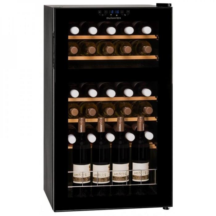 Отдельностоящий винный шкаф 22-50 бутылок Dunavox DX-30.80DK, цвет черный - фото 2