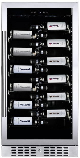 Встраиваемый винный шкаф 51-100 бутылок Dunavox DX-70.258SS, цвет серый