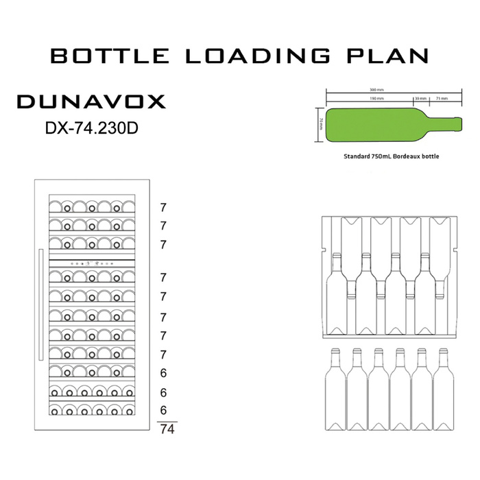 Встраиваемый винный шкаф 51-100 бутылок Dunavox