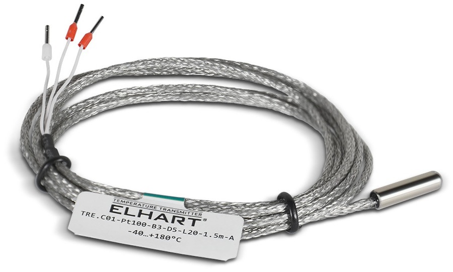 Датчик температуры ELHART TRE.C01-Pt100-B3-D5-L20-1.5m-A датчик давления elhart pte5000c 006 g1 2 с