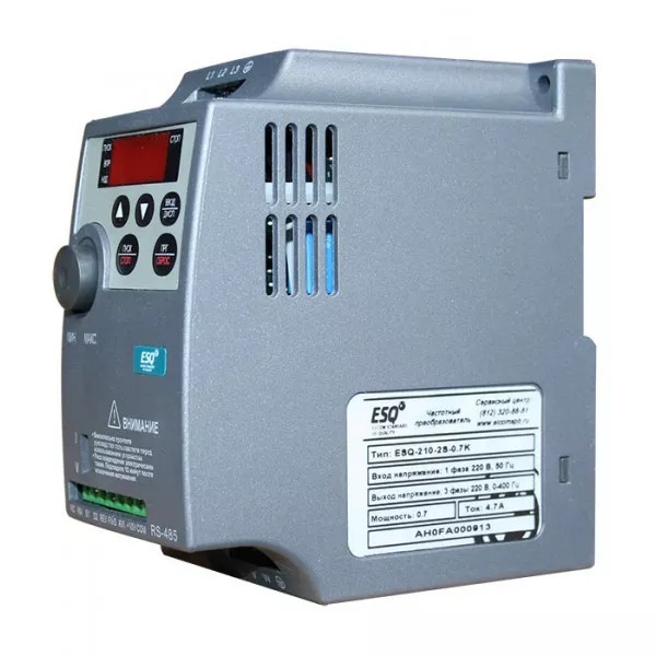 Частотный ESQ 210-2S-0.4K 0.4 кВт 200-240В, цвет серый - фото 2
