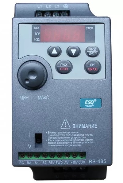 Частотный ESQ 210-2S-0.4K 0.4 кВт 200-240В, цвет серый - фото 1