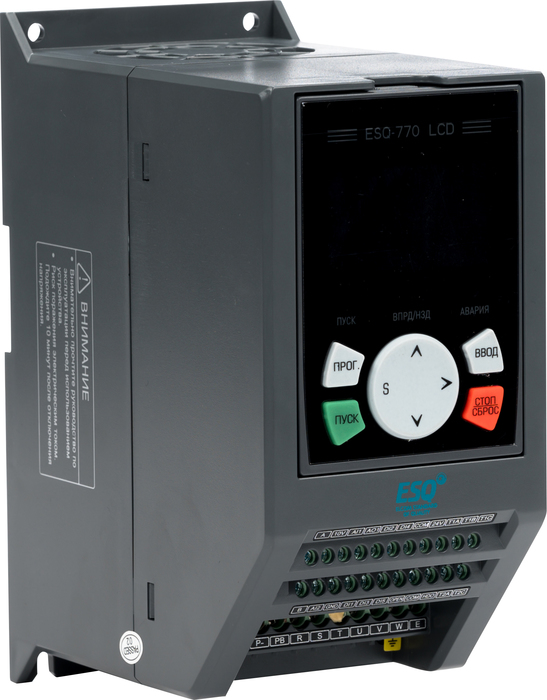 

Частотный ESQ, Черный, ESQ F 770-4T0015-IP54 1.5/2.2кВт, 380В