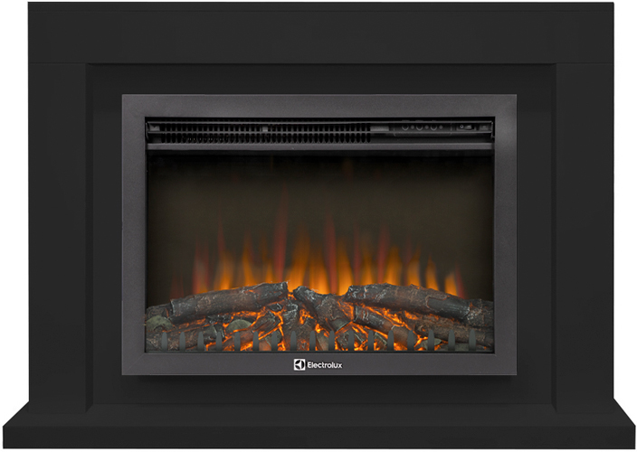 Электрокамин с широким очагом 2D Electrolux EFP/P-2520LS N с порталом Firelight Simple 25 черный