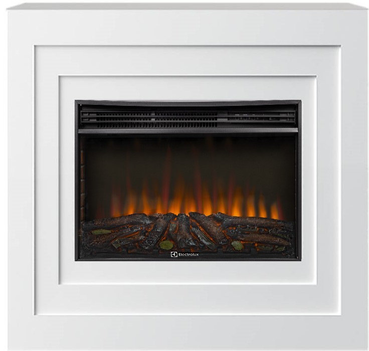 Электрокамин с широким очагом 2D Electrolux EFP/P-3020LS N с порталом Firelight Cubo 30 белый