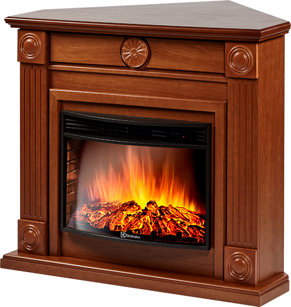 

Электрокамин с широким очагом 2D Electrolux, Дуб, Electrolux EFP/P-3320RLS с порталом Firelight Frame 30 U (угловой) дуб