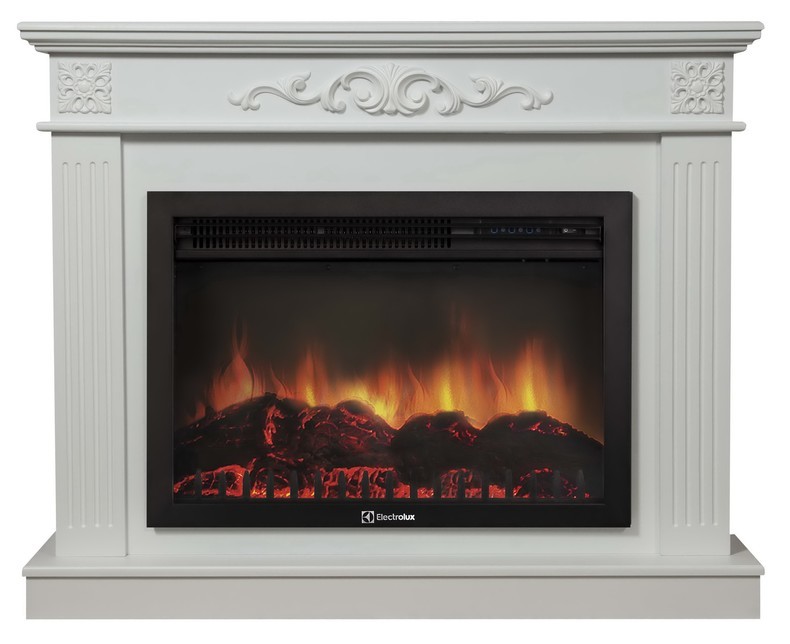

Электрокамин с широким очагом 2D Electrolux, Белый, Electrolux EFP/P-3020LS с порталом Firelight Noce 30 белый