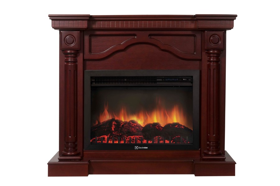 

Электрокамин с широким очагом 2D Electrolux, Красное дерево, Electrolux EFP/P-3020LS с порталом Firelight Rome 30 красное дерево