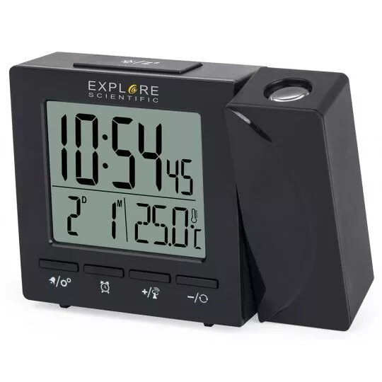 Проекционные часы Explore Scientific С проектором и термометром, черные - фото 2