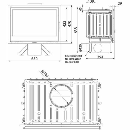 Фронтальная дровяная топка Ferguss FG18 Air ext - фото 3