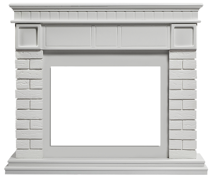 Угловой широкий портал Firelight Bricks 25U (угловой) камень белый, белая эмаль