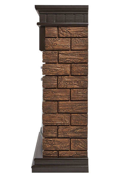 Широкий портал Firelight Bricks Wood 25 камень темный, шпон венге - фото 5