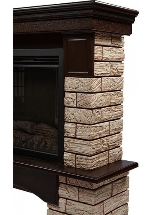 Широкий портал Firelight Forte Wood 30 камень коричневый, шпон темный дуб - фото 5