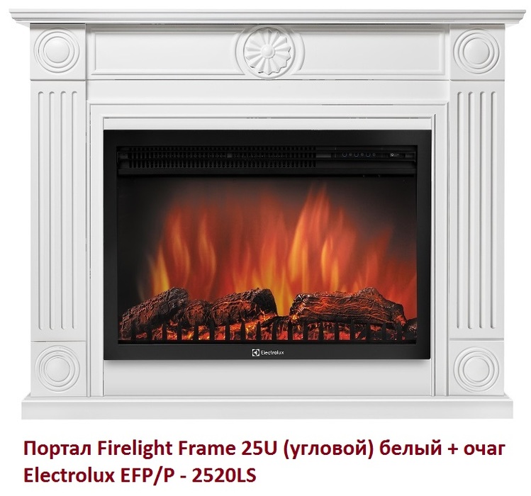 Угловой широкий портал Firelight Frame 25U (угловой) белый Firelight Frame 25U (угловой) белый - фото 2