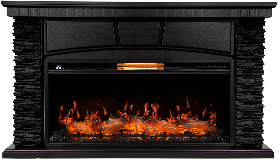 

Электрокамин с широким очагом 2D Royal Thermo, Черный, Royal Thermo Aurora RTFP/P-AR40LS с порталом Firelight Porto 40 камень черный шпон венге