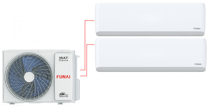 Внешний блок мульти сплит-системы на 2 комнаты Funai